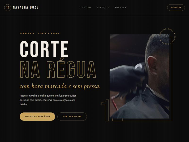 Página inicial do site Navalha Doze