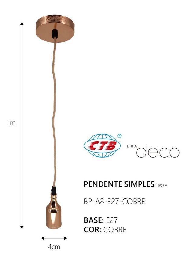 Pendente A8 Cobre