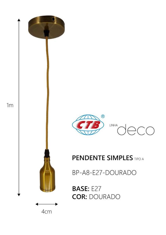 Pendente A8 Dourado