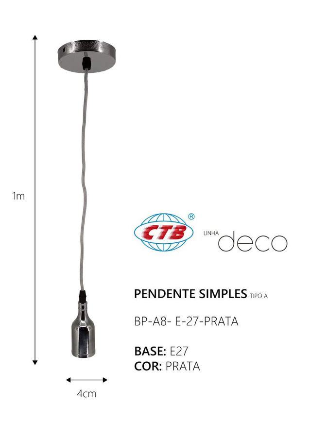 Pendente A8 Prata