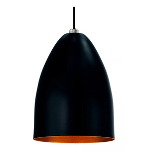 Pendente Cone Ari Preto com Cobre