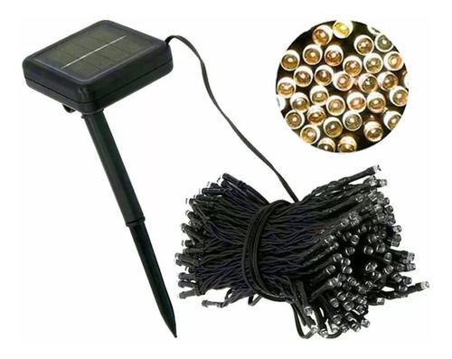 Cordão Solar 100 LEDs Quente IP65