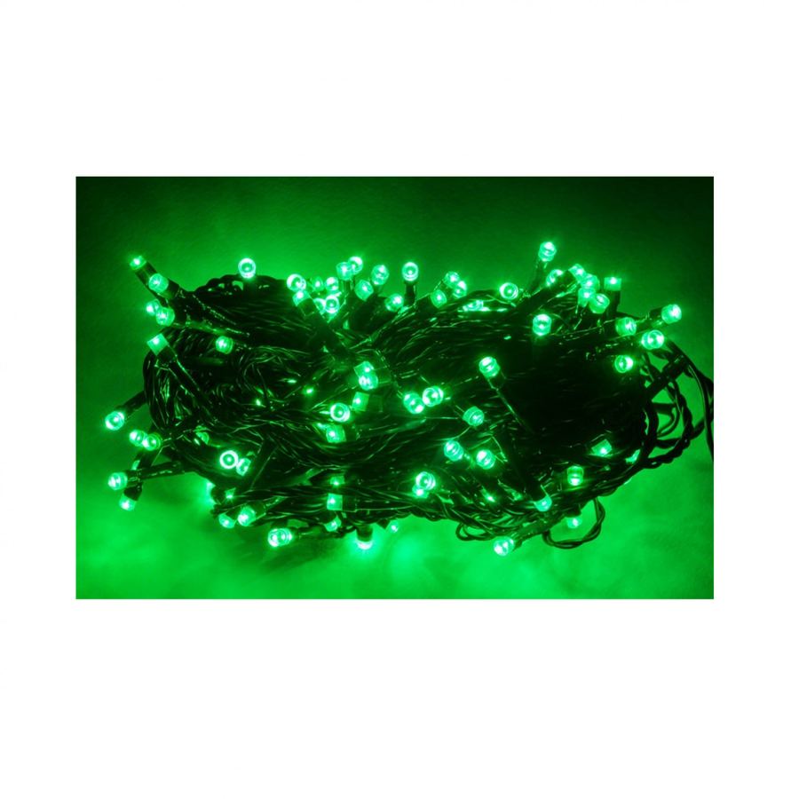 Cordão 10 m 100 LEDs Fio Verde Luz Verde