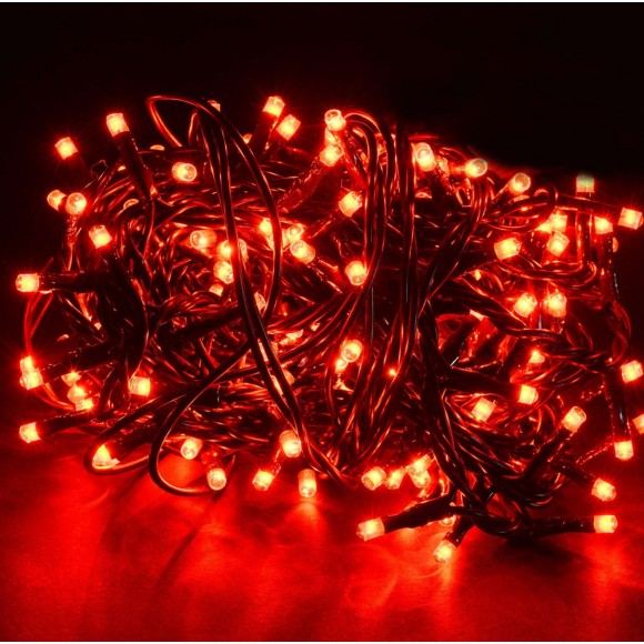 Cordão 10 m 100 LEDs Fio Verde Luz Verde