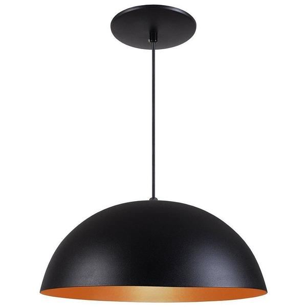 Pendente Meia Lua Preto com Cobre
