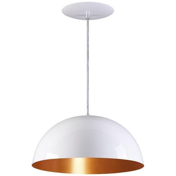 Pendente Meia Lua Branco com Cobre
