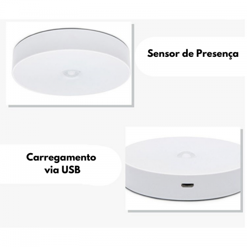 Spot Sensor de Presença Recarregável USB